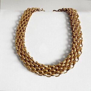 Vintage Gold Tone Chain Link Collar Necklace
